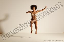 Underwear Gymnastic poses Woman Black Moving poses Slim medium brown Dynamic poses Academic